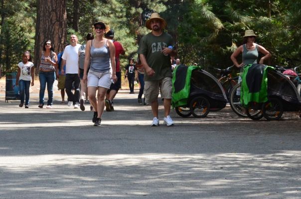 Couple putting their best foor forward in Yosemite