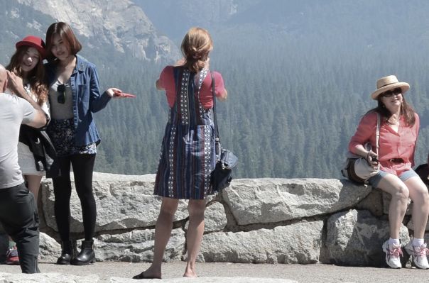 Japanese girls posing in Yosemite