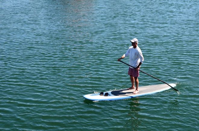 Paddle boarder Santa Barbara Harbor