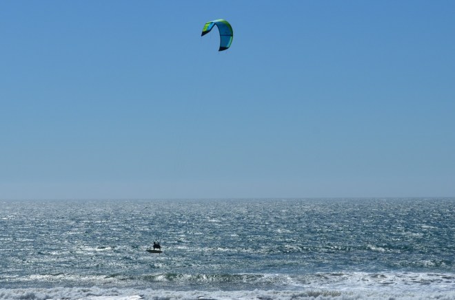 Wind surfer flying