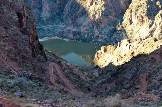 first view of the bridge to Phantom Ranch