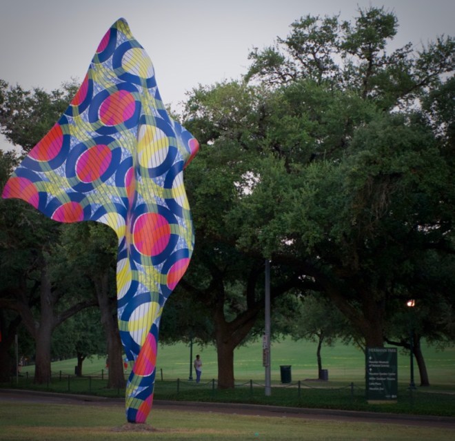 Art at entrance to Herman Park