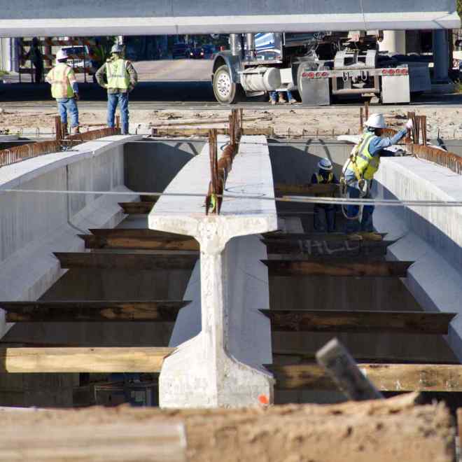 Workers on Yale Street Bridge